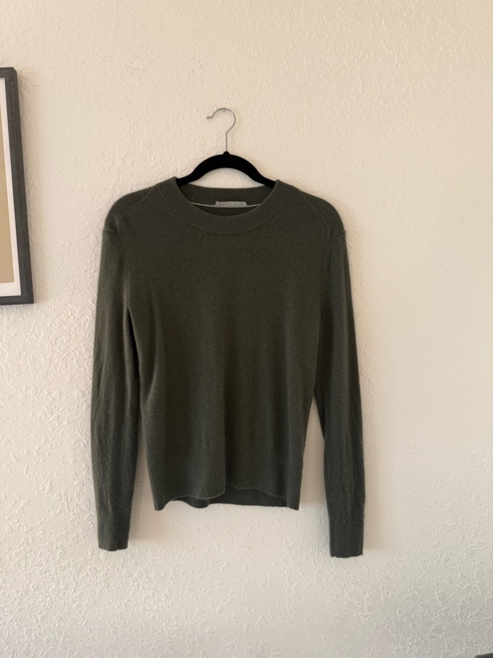 Everlane Dark Olive Cashmere Crewneck Sweater